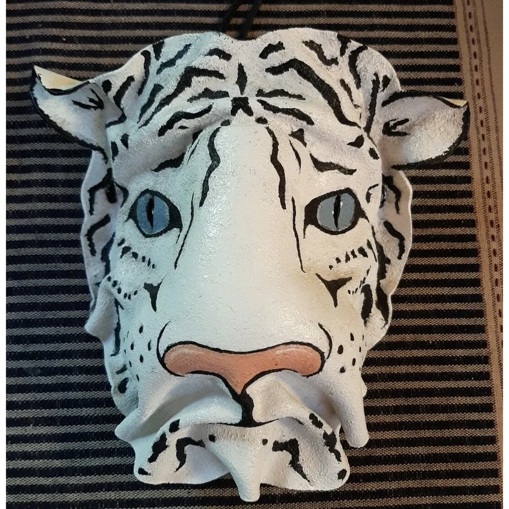 Vintage Hand Made in Maine USA 2000 Mask Leather Animal Masquerade Halloween